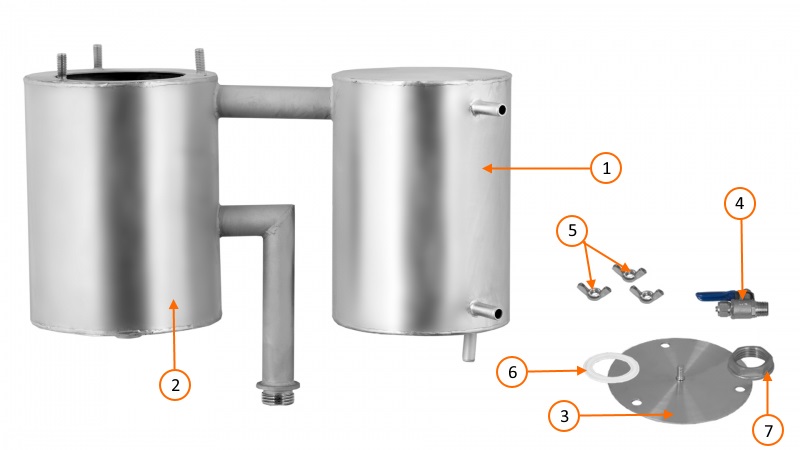 Устройство и комплектация дистиллятора Добровар Чебуратор